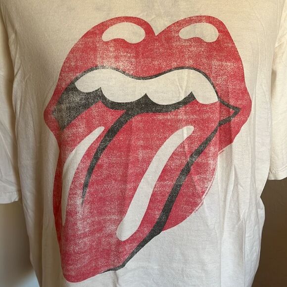 Bravado The Rolling Stones Off White Distressed Graphic Shirt - Picture 4 of 10